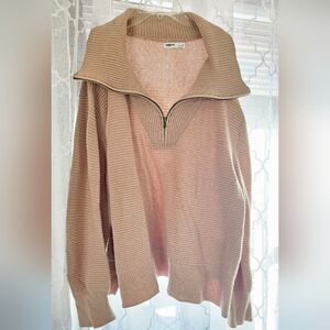 Sonoma Tan Half-Zip Sweater